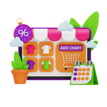 Compras adicionar ao gráfico  3D Icon