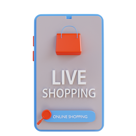 Compras ao vivo  3D Illustration