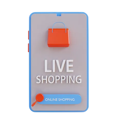 Compras ao vivo  3D Illustration