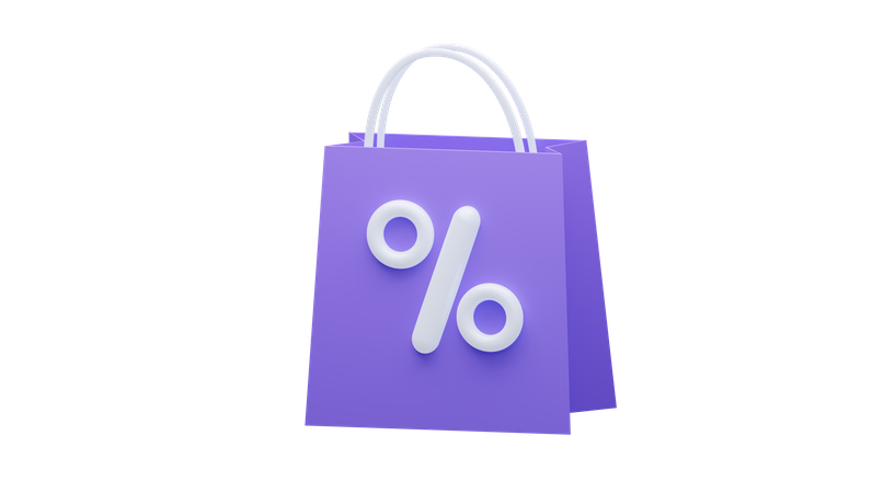 Compras com desconto  3D Illustration