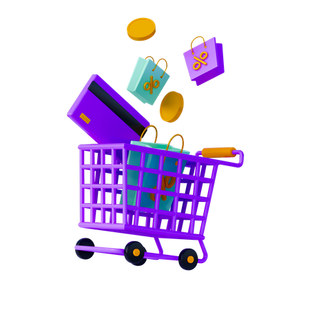 Compras on-line com desconto  3D Illustration