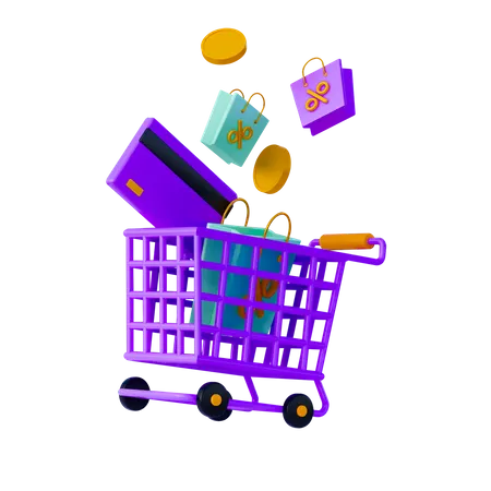 Compras on-line com desconto  3D Illustration