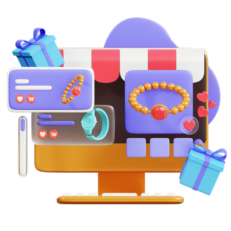 Compras de accesorios en línea  3D Illustration