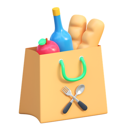 Compras de alimentos  3D Icon