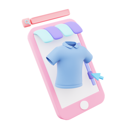 Compras de camisetas online  3D Icon