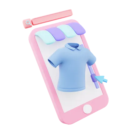 Compras de camisetas online  3D Icon