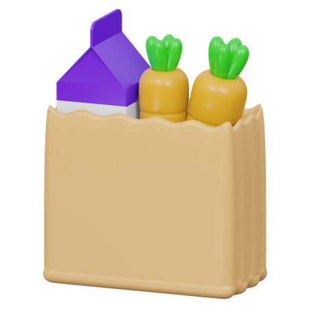 Compras de comestibles  3D Icon