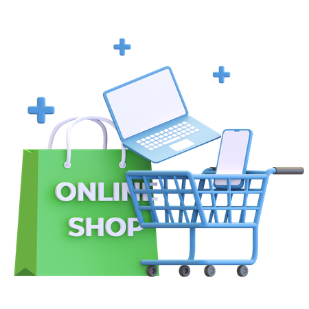 Compras de gadgets en línea  3D Icon