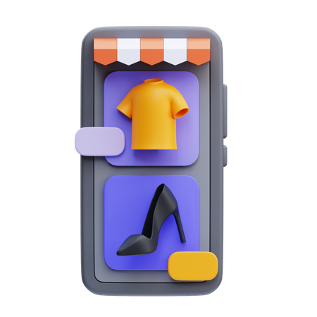 Compras de moda en línea  3D Icon