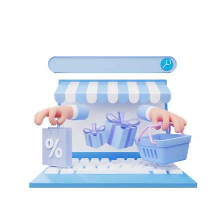 Compras de presentes  3D Illustration