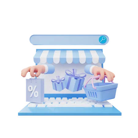 Compras de presentes  3D Illustration