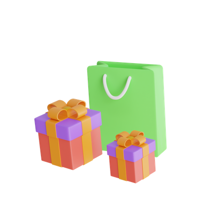 Compras de presentes  3D Icon