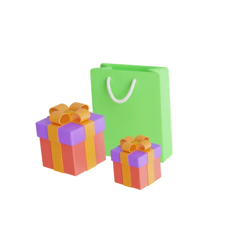 Compras de presentes  3D Icon