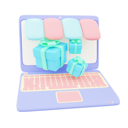 Compras de presentes on-line  3D Icon