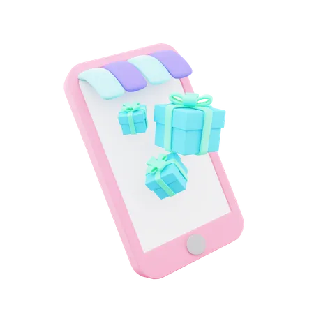 Compras de presentes on-line  3D Icon