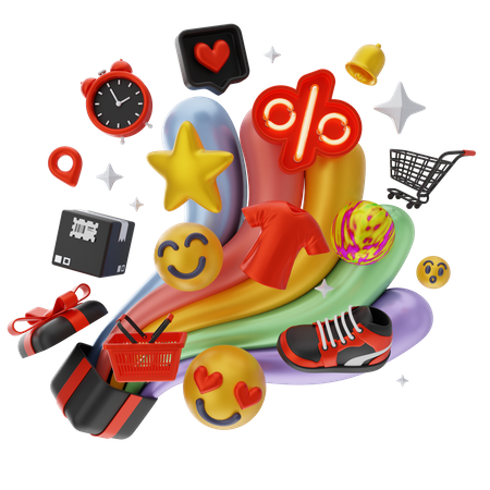 Compras de regalos  3D Icon