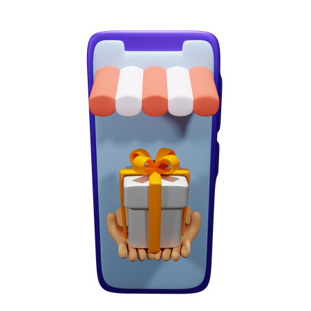 Compras de regalos en línea  3D Icon