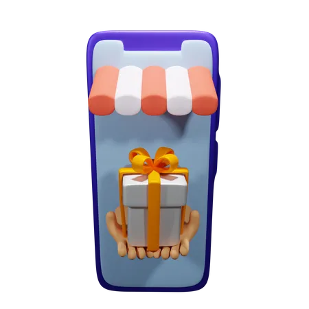 Compras de regalos en línea  3D Icon