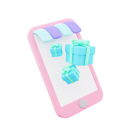 Compras de regalos en línea  3D Icon