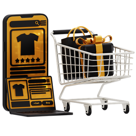 Compras de ropa en línea  3D Icon