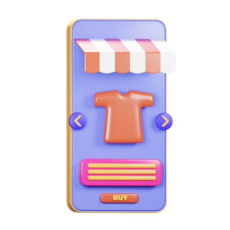 Compras de ropa en línea  3D Icon