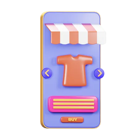 Compras de ropa en línea  3D Icon