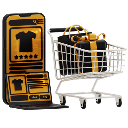 Compras de ropa en línea  3D Icon