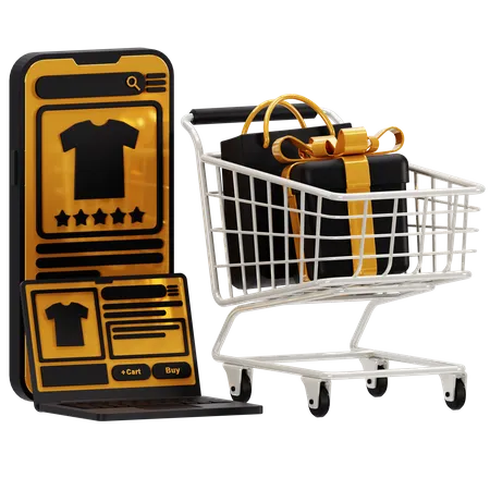 Compras de ropa en línea  3D Icon