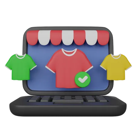 Compras de roupas on-line  3D Icon