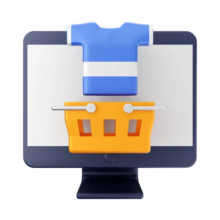 Compras de roupas on-line  3D Icon