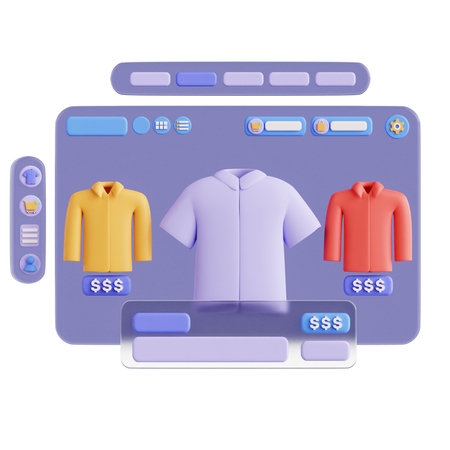 Compras de roupas on-line  3D Icon