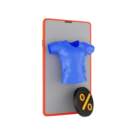 Compras de roupas on-line  3D Illustration