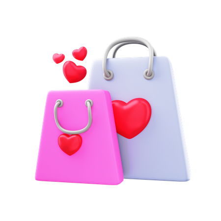 Compras de san valentin  3D Illustration