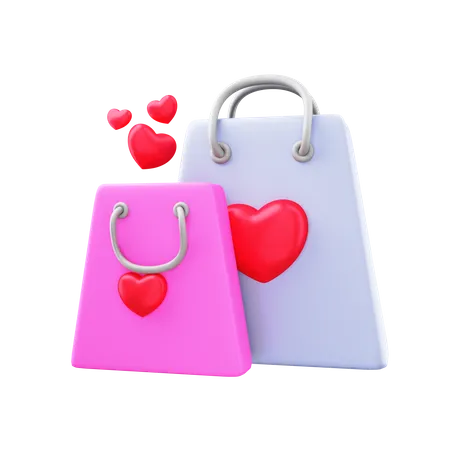 Compras de san valentin  3D Illustration