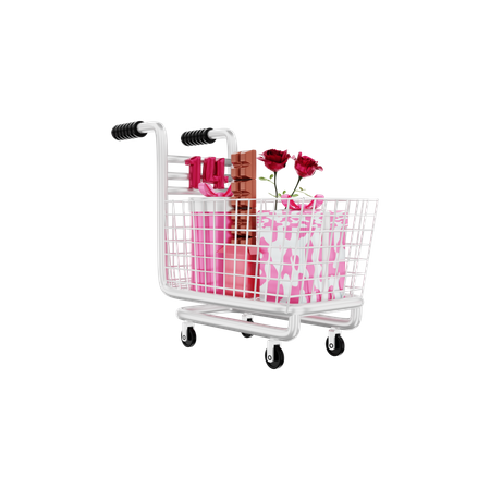 Compras de san valentin  3D Illustration