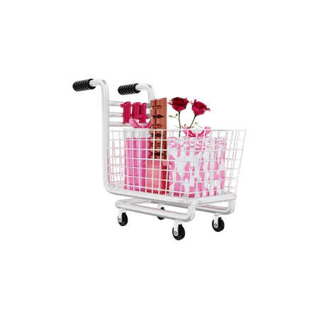 Compras de san valentin  3D Illustration