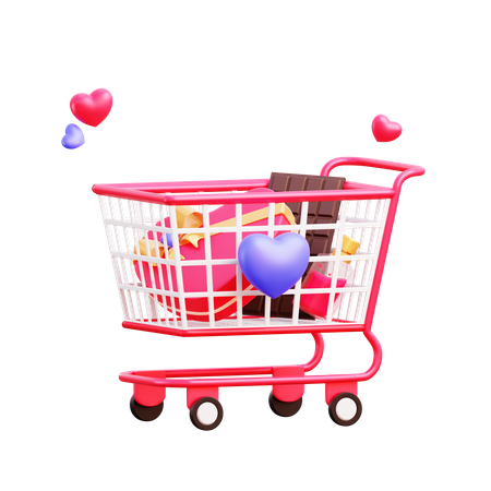 Compras de san valentin  3D Illustration