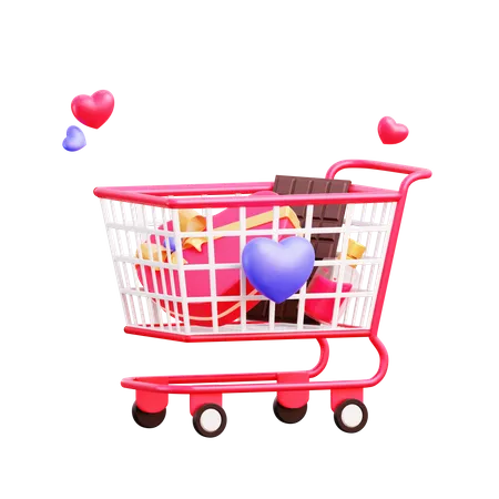 Compras de san valentin  3D Illustration