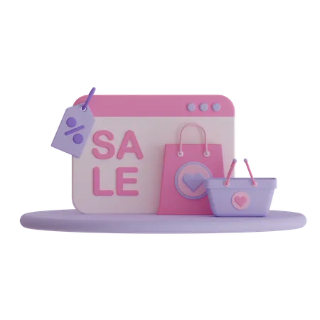 Compras de san valentin  3D Icon