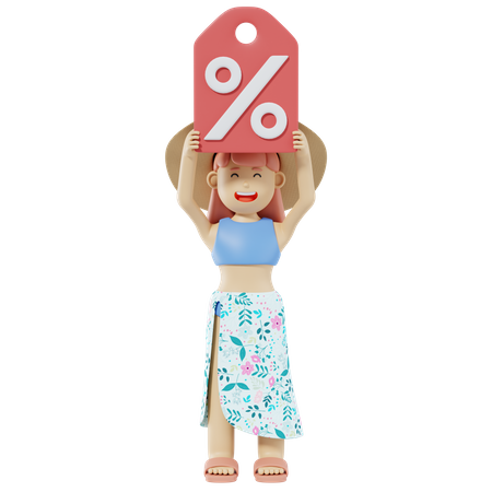 Rebajas de compras de verano  3D Illustration