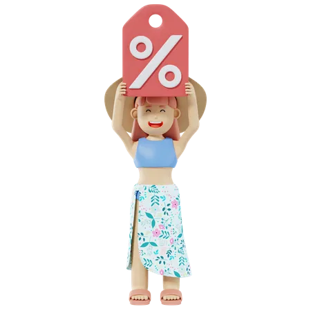 Rebajas de compras de verano  3D Illustration