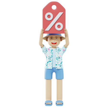 Rebajas de compras de verano  3D Illustration