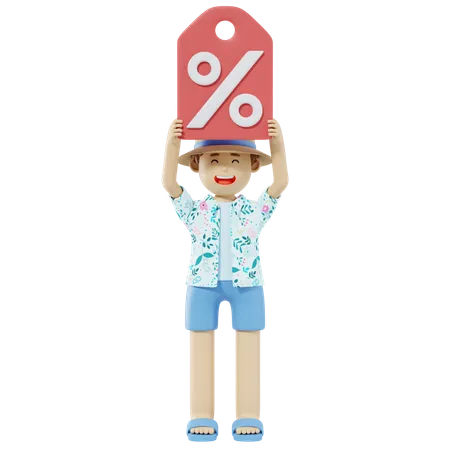 Rebajas de compras de verano  3D Illustration