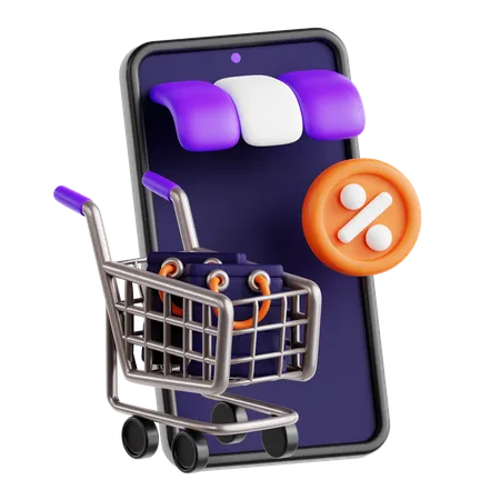 Compras móviles  3D Icon