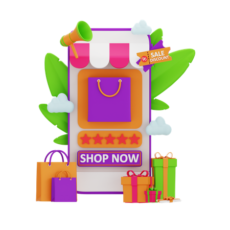 Compras móviles  3D Icon