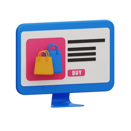 Las compras en línea  3D Icon