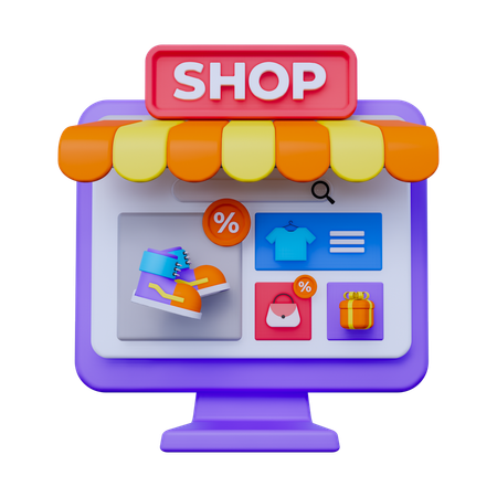 Las compras en línea  3D Icon