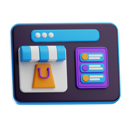 Las compras en línea  3D Icon