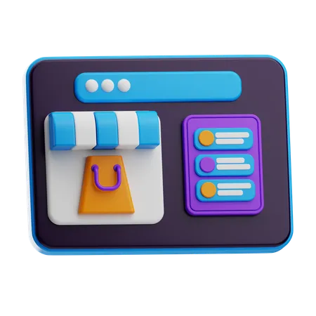 Las compras en línea  3D Icon