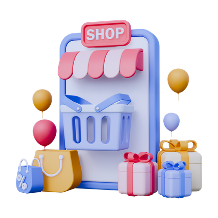 Las compras en línea  3D Icon